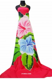 Pink Rayon Sarong Pareo Hand Painted